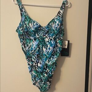 Aqua Blue and Green Women’s One Piece Swimsuit